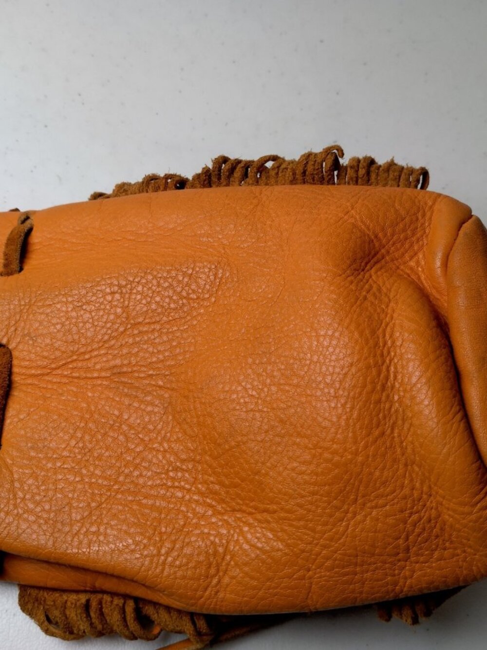 Vintage Old Fort Niagara Leather Pouch Youngstown New York Souvenir Brown Fringe - Picture 10 of 16
